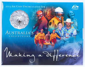 2003 Six Coin Uncirculated Set Australia's Volunteers