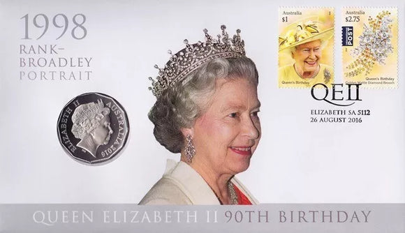 PNC 2016 Queen Elizabeth II 90th Birthday 1998 Rank-Broadley Portrait 50 Cent