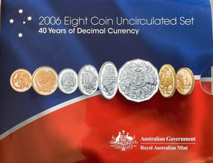 2006 Eight Coin Uncirculated Set 40 Years of Decimal Currency