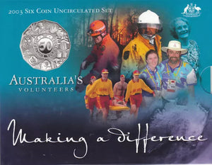 2003 Six Coin Uncirculated Set Australia's Volunteers