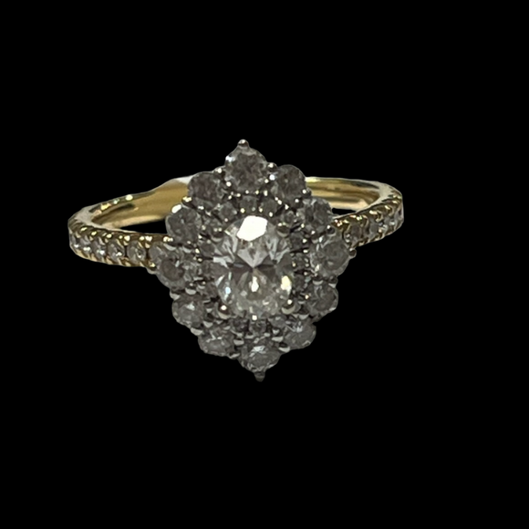 18ct Gold Diamond Vintage Inspired Ring