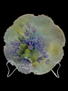 L Scope Hand Painted Pansy Plate