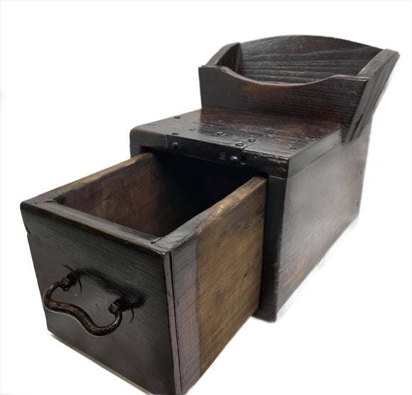 Antique Sugi Wood Zenni Bako Money Collection Box