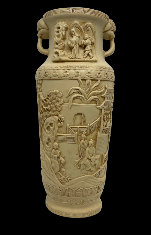 Oriental Carved Stone Vase