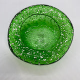 Green and Silver Foil Glass Ashtray