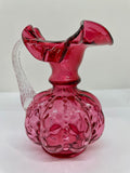 Fenton Cranberry Glass Frill Jug