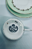 Royal Grafton Green White and Gold Trio Tea Set