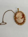 Plated Gold Cameo Brooch/Pendant