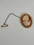 Plated Gold Cameo Brooch/Pendant