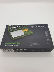 Digital Scales Tuff Weigh On Balance 100g x  0.01g Green