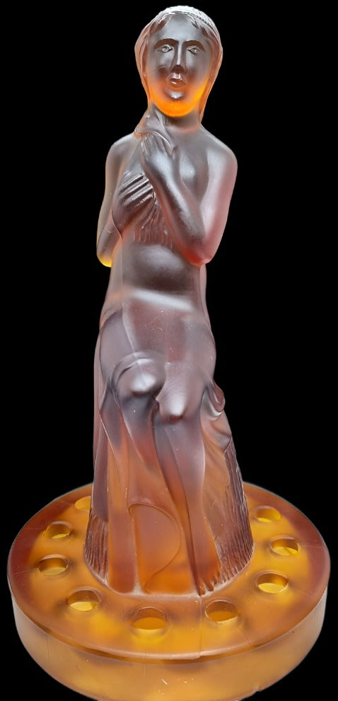 Amber Glass Art Deco Frog Lady