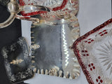 Preserve Dishes - Silver Plate with Red/Clear Inserts