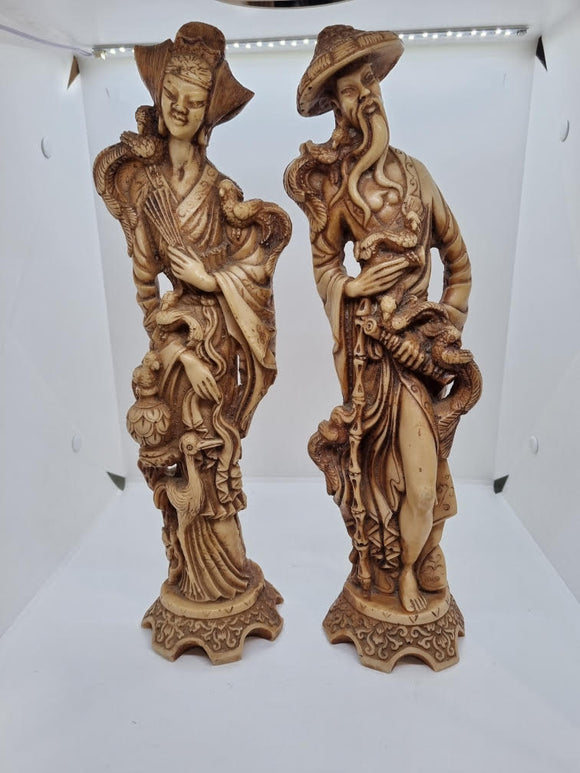 Vintage Artmark Chinese Carved Resin Sculptures