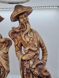 Vintage Artmark Chinese Carved Resin Sculptures